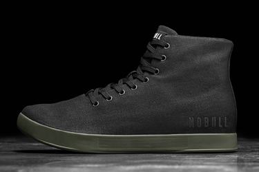 Nobull High-Top Canvas Men's Trainers Black Dark Green | Australia (WD6092)